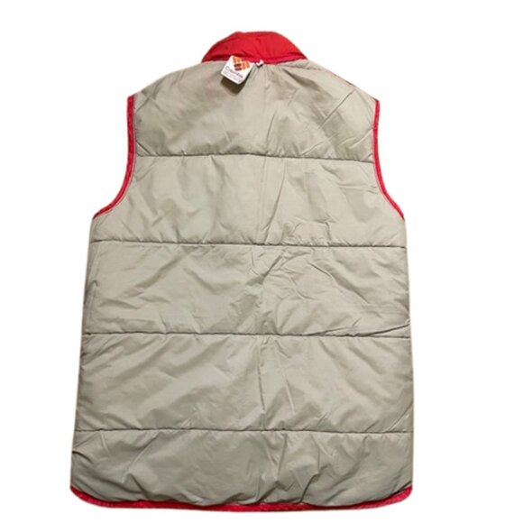 Vintage 1970's Columbia Brown Logo Tag Puffer Vest Autumn Red Medium - Picture 7 of 9
